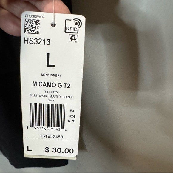 Adidas Men's Black Tee with Camouflage Logo - Picture 5 of 11